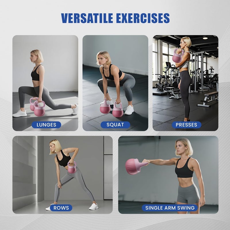 YYJO Soft Kettlebell - Shook Resistance Base Anti-Slip, Wide-Grip Handle 5/10/15 LBS Weights Strength and Safety for Women and Men Workout- Color Coded - Image 2